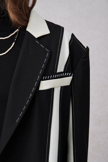 Retro eleganter H-Linien Blazerjacke 