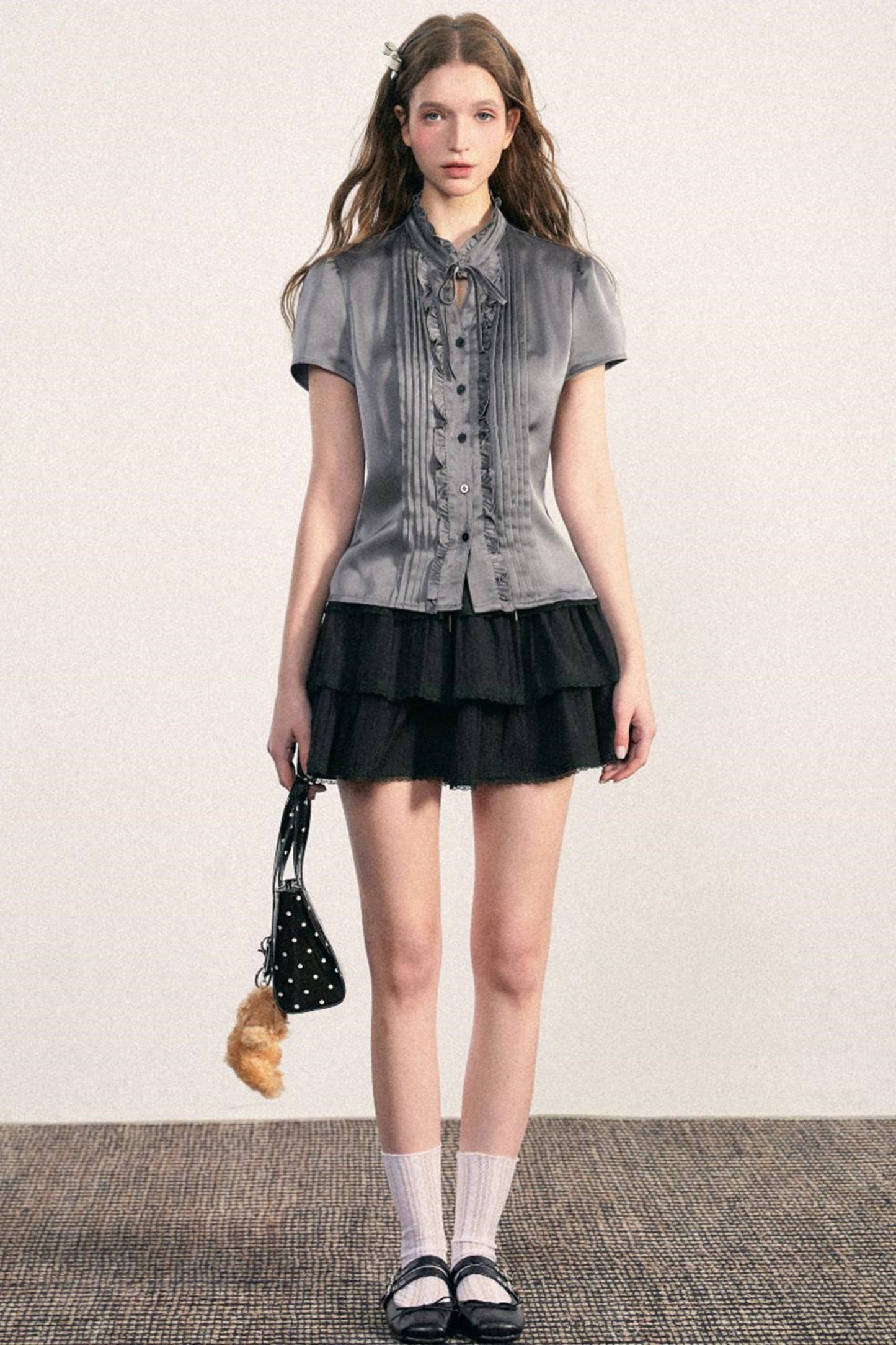 Vintage Pleated A-line Skirt