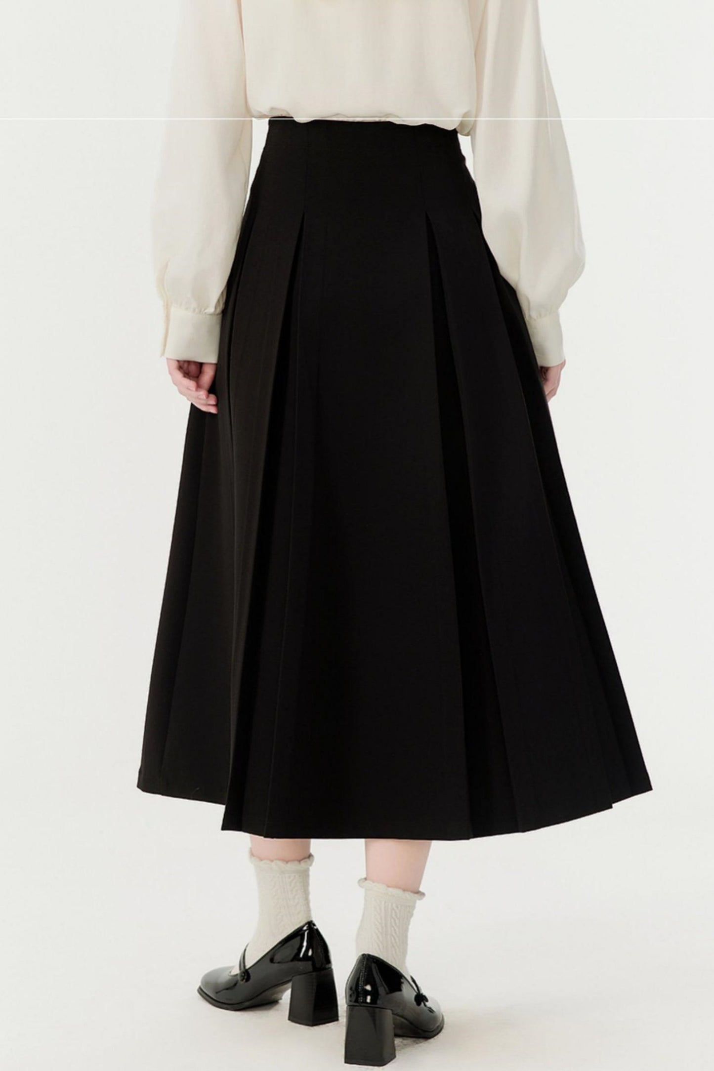 Spring Pleated A-Line Skirt