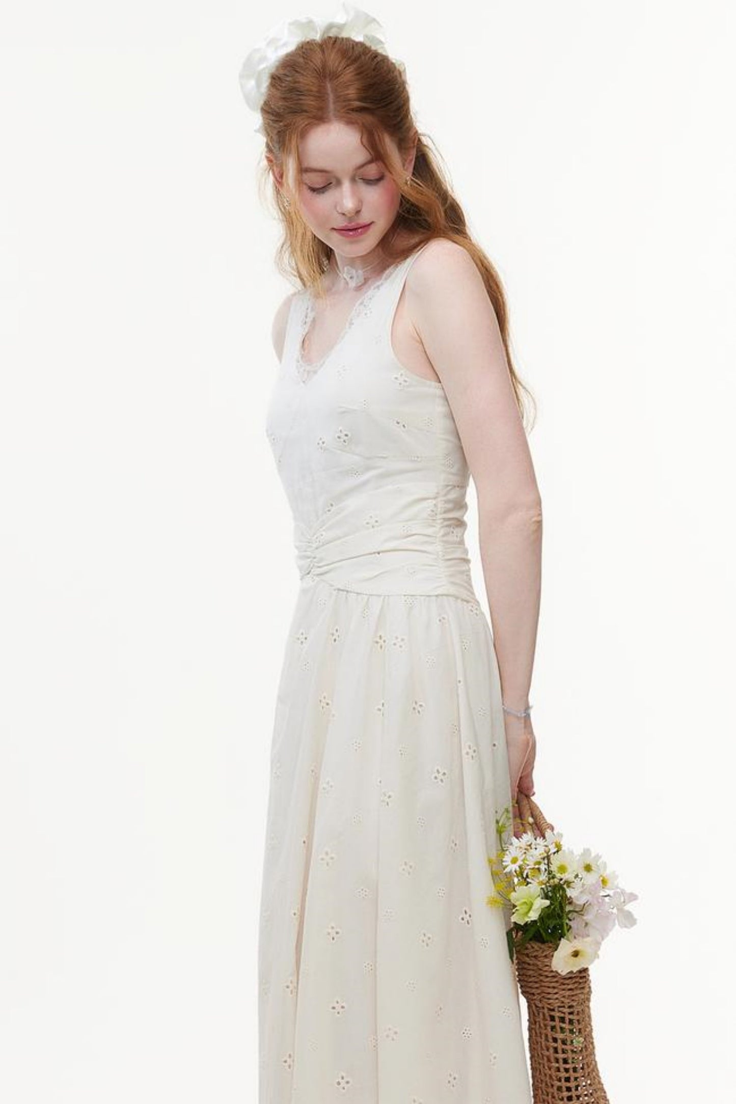 Breezy Cut-Out Embroidered Dress