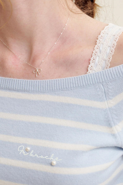 Preppy Style Striped Knit Top