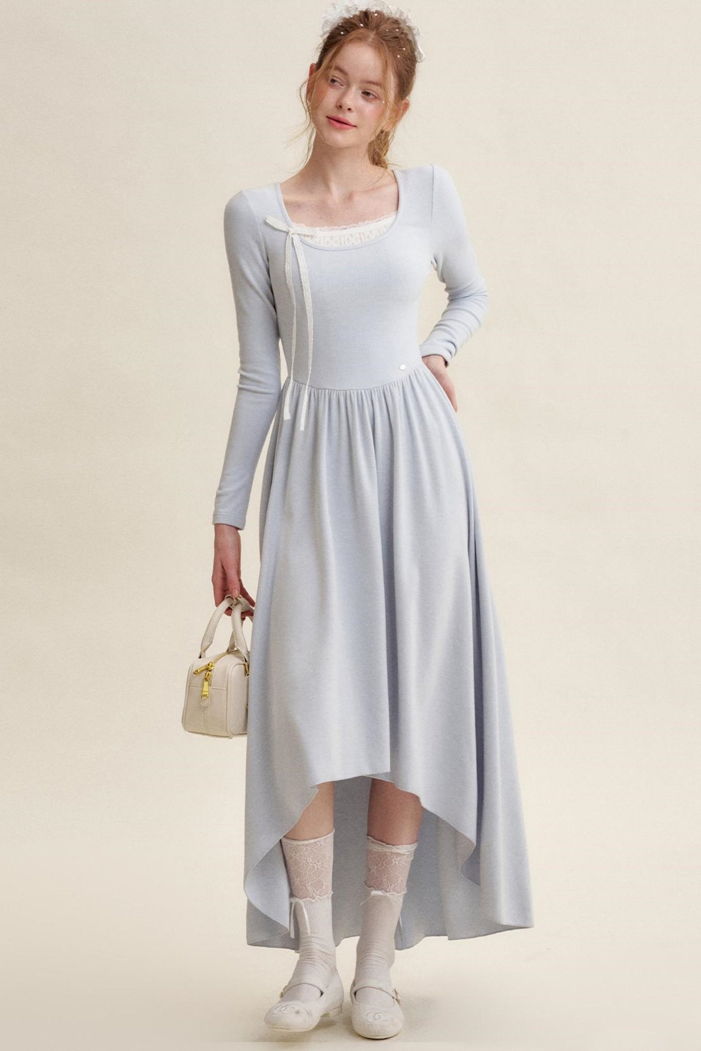 Chic Hollow Lace Flare Dress