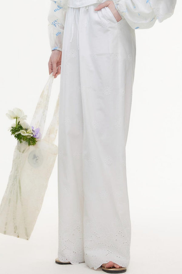 Chic Cotton Embroidery Two-Piece Suit Set-Up