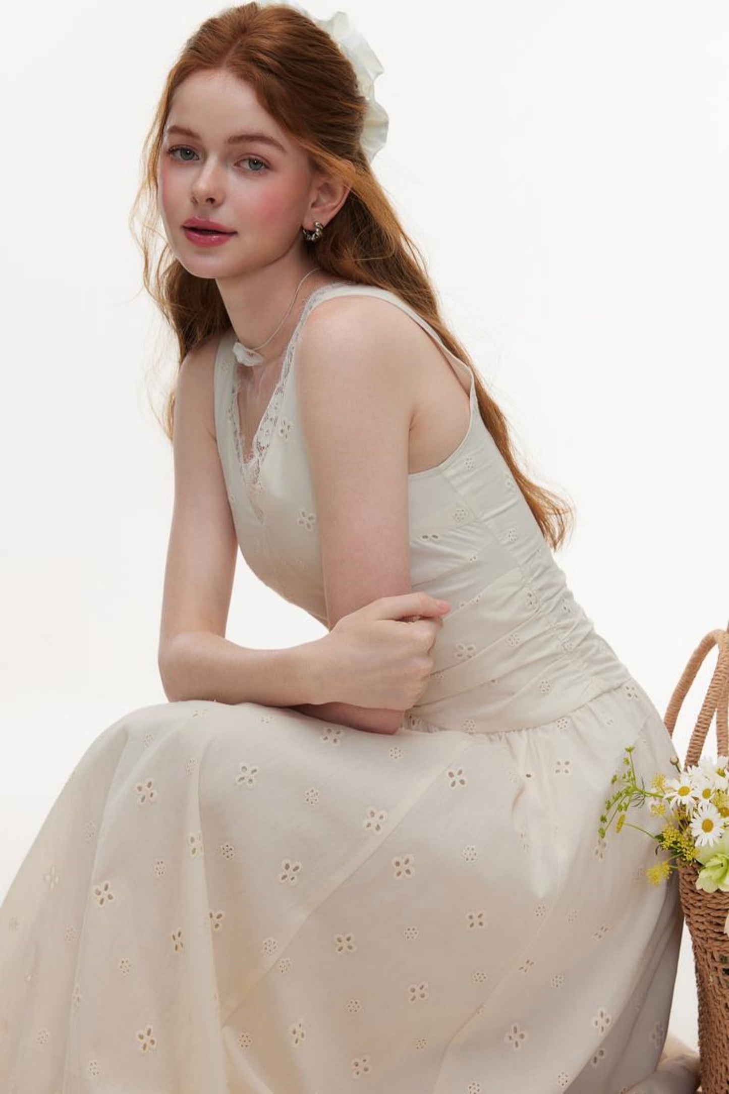 Breezy Cut-Out Embroidered Dress