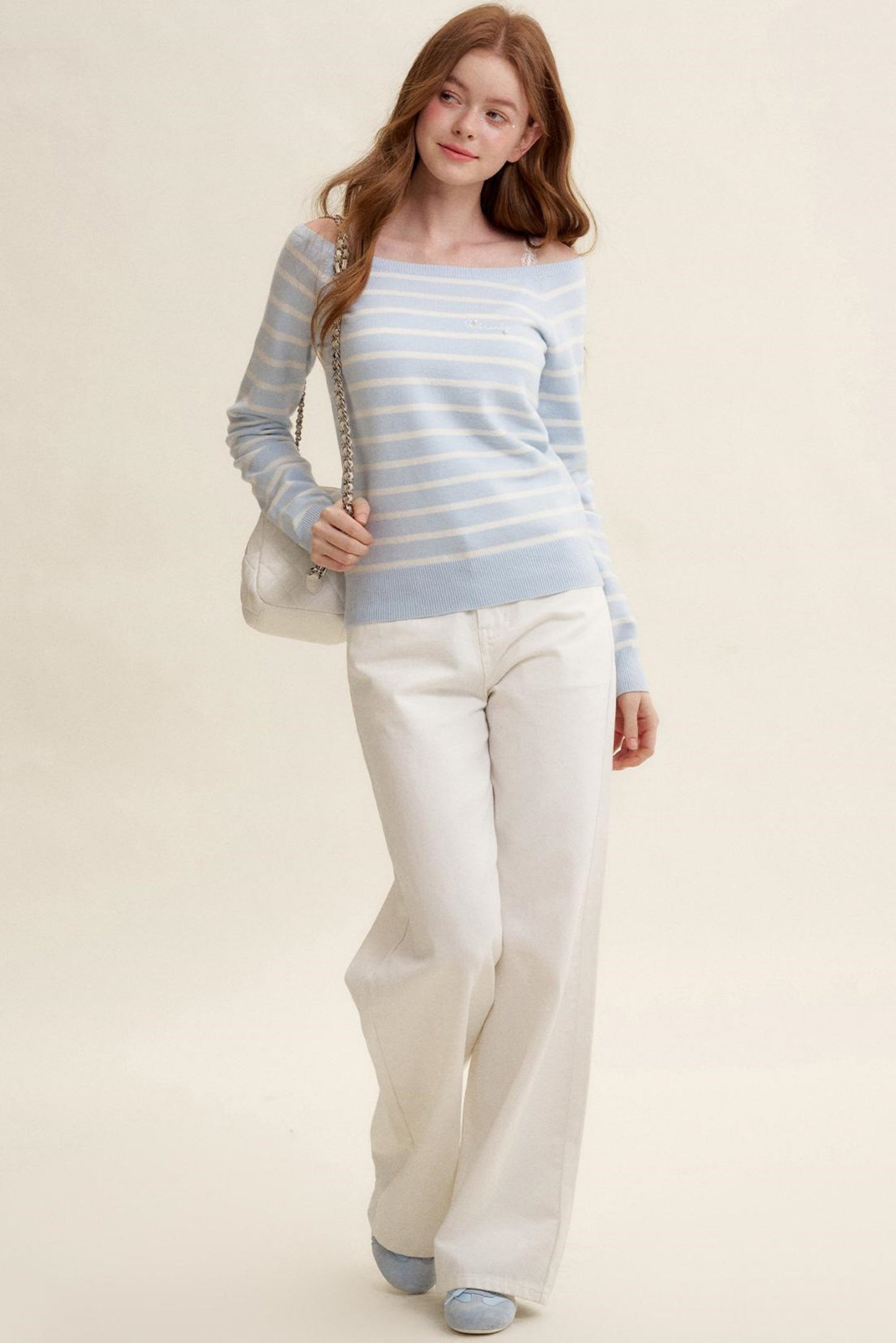 Preppy Style Striped Knit Top