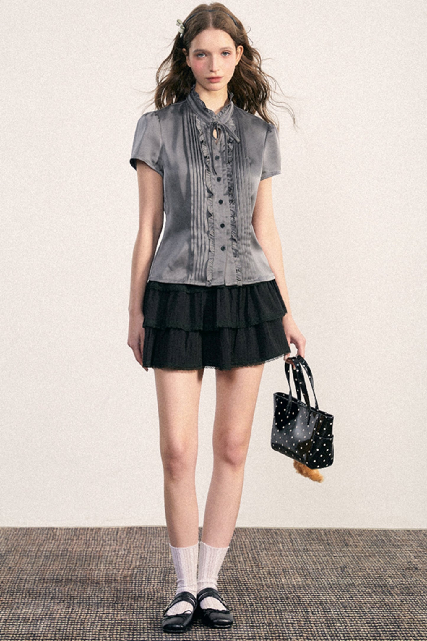 Vintage Pleated A-line Skirt