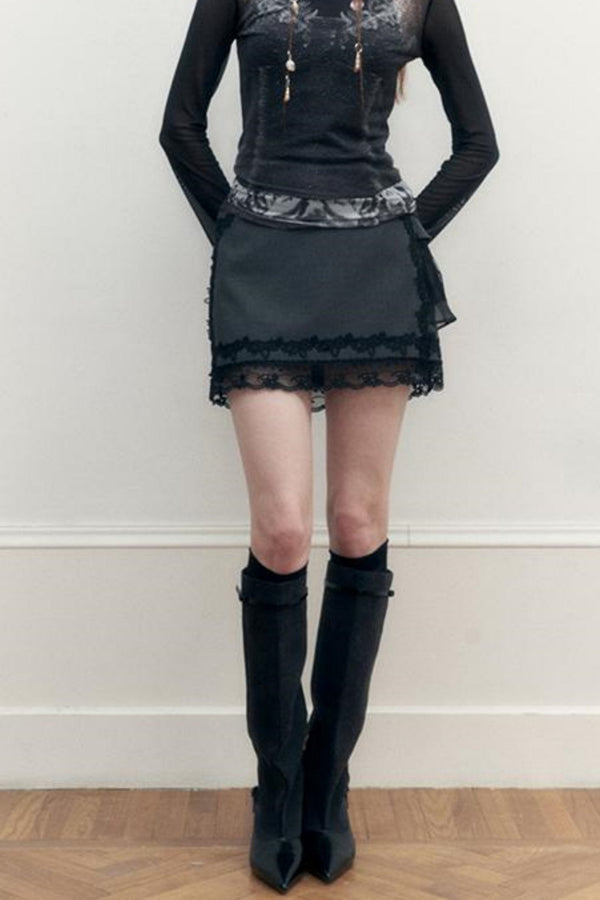 Dreamweaver Lace-Panel Skirt