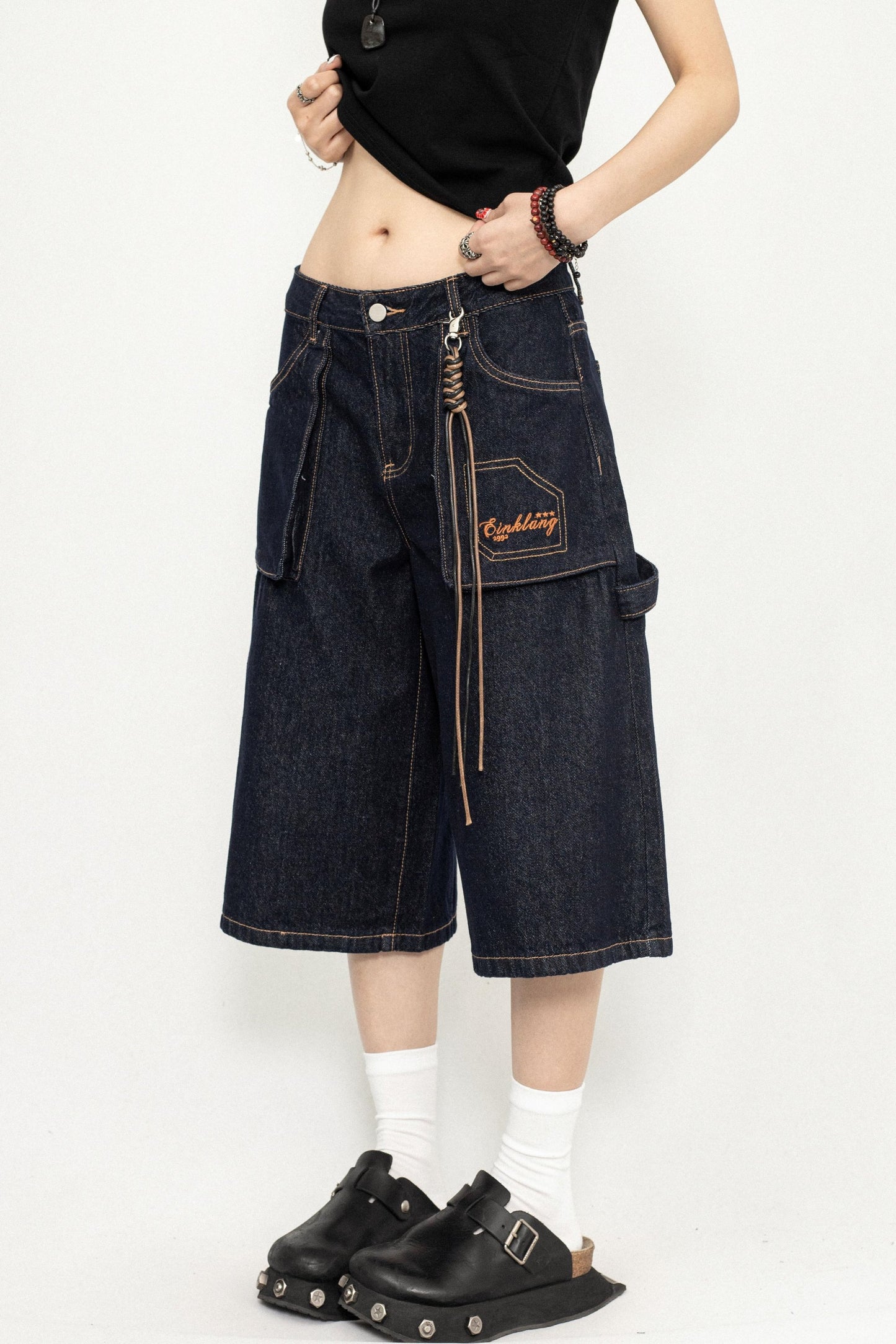 Wide-Leg Denim Trousers