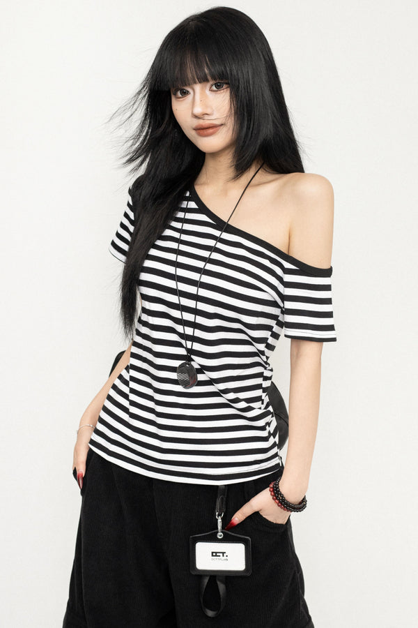 Casual Stripe Short T-Shirt