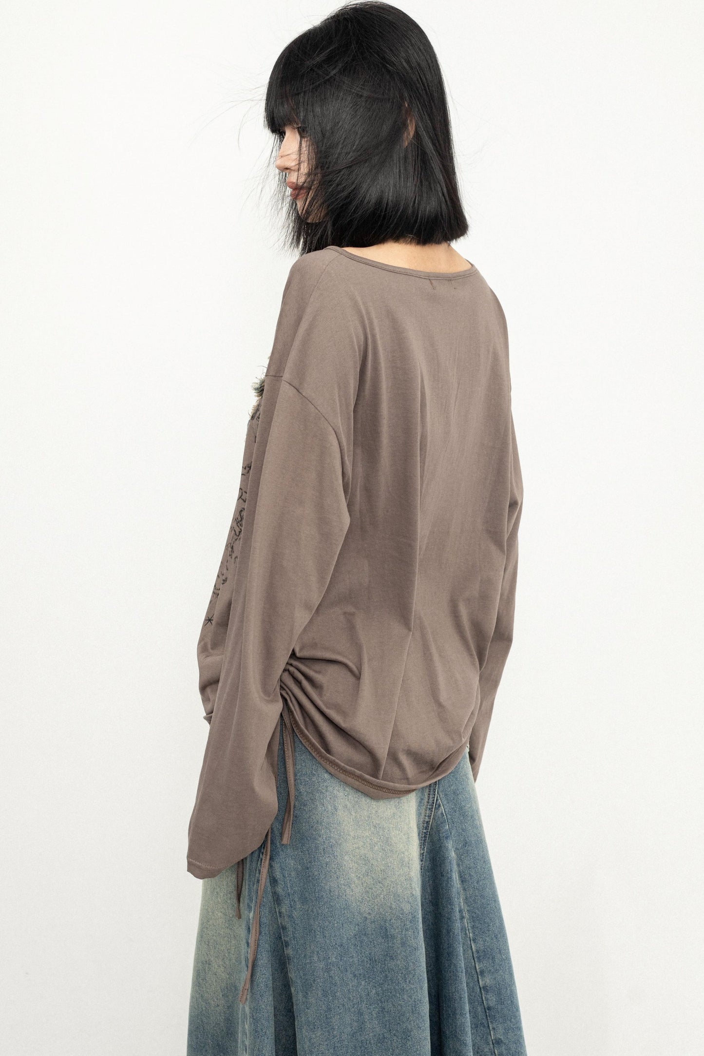 Butterfly Embroidered Retro Loose Tee