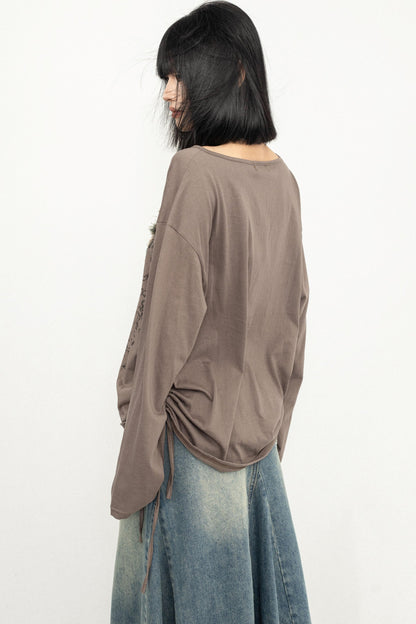 Butterfly Embroidered Retro Loose Tee