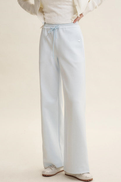 High-Waisted Macaron Cotton Blend Pants