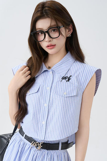 Summer Chic Pleated Skirt Set-Up