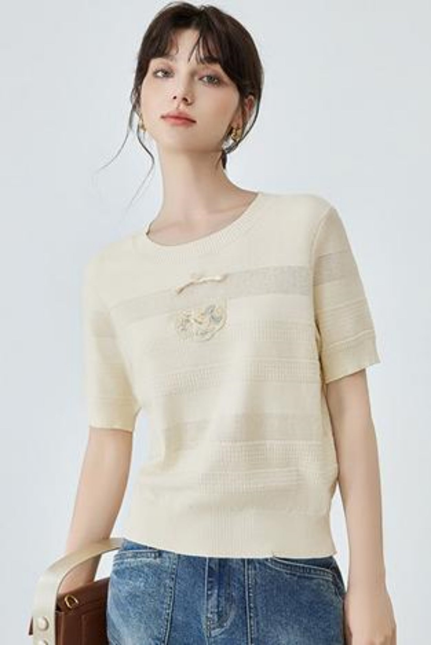 Summer Striped Knit Blouse