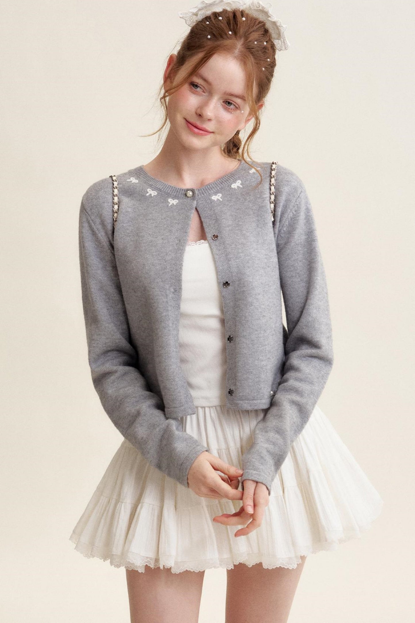 Pearl Button Knit Cardigan