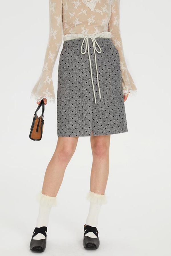 Polka Dot Tweed Skirt