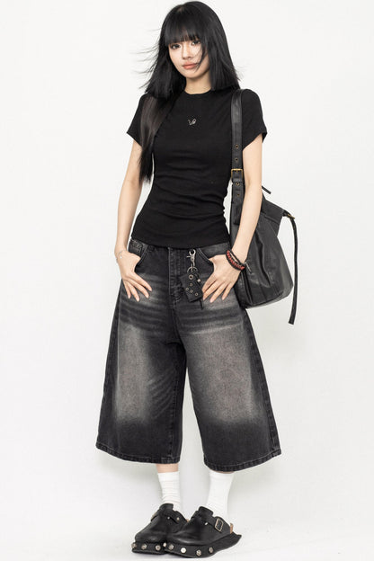 Vintage Look Cropped Trousers