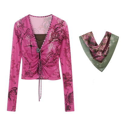 Star Mesh Cardigan With Long Skirt Set-Up