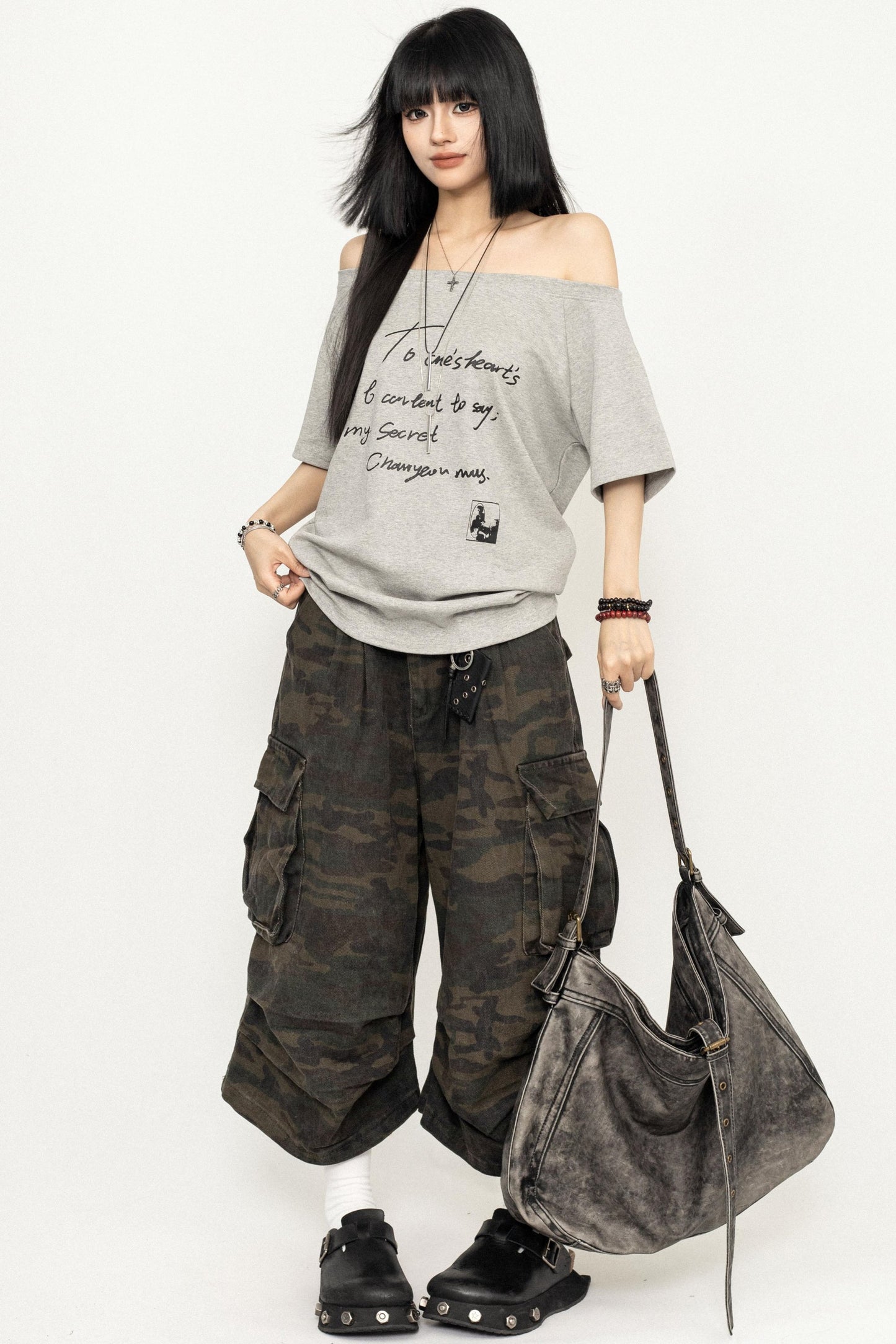 Y2K Off-Shoulder T-Shirt