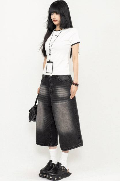Vintage Look Cropped Trousers