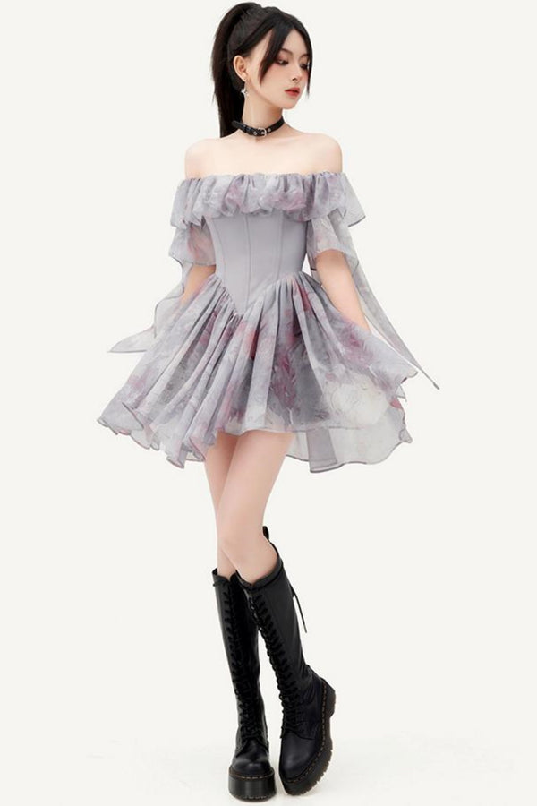 Oil Painting Style Romantic Dress