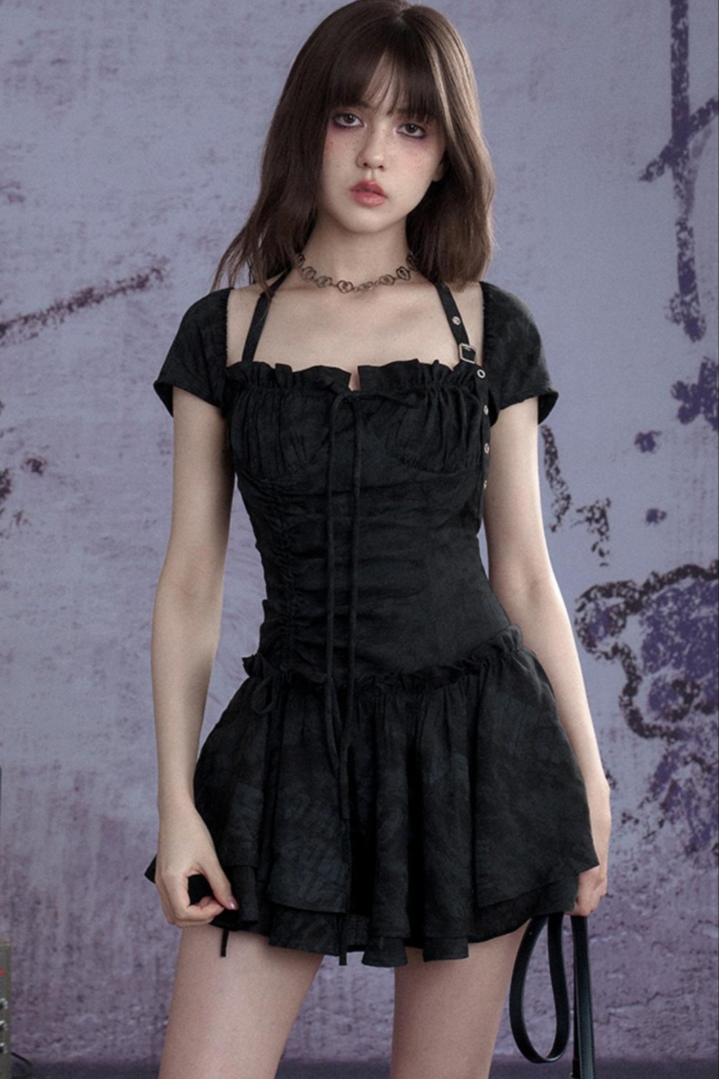 Coolred Peplum Drawstring Dress