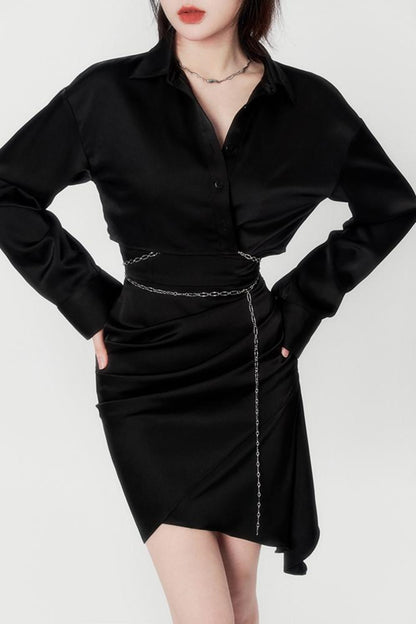 Satin Suspender Dress Set-Up