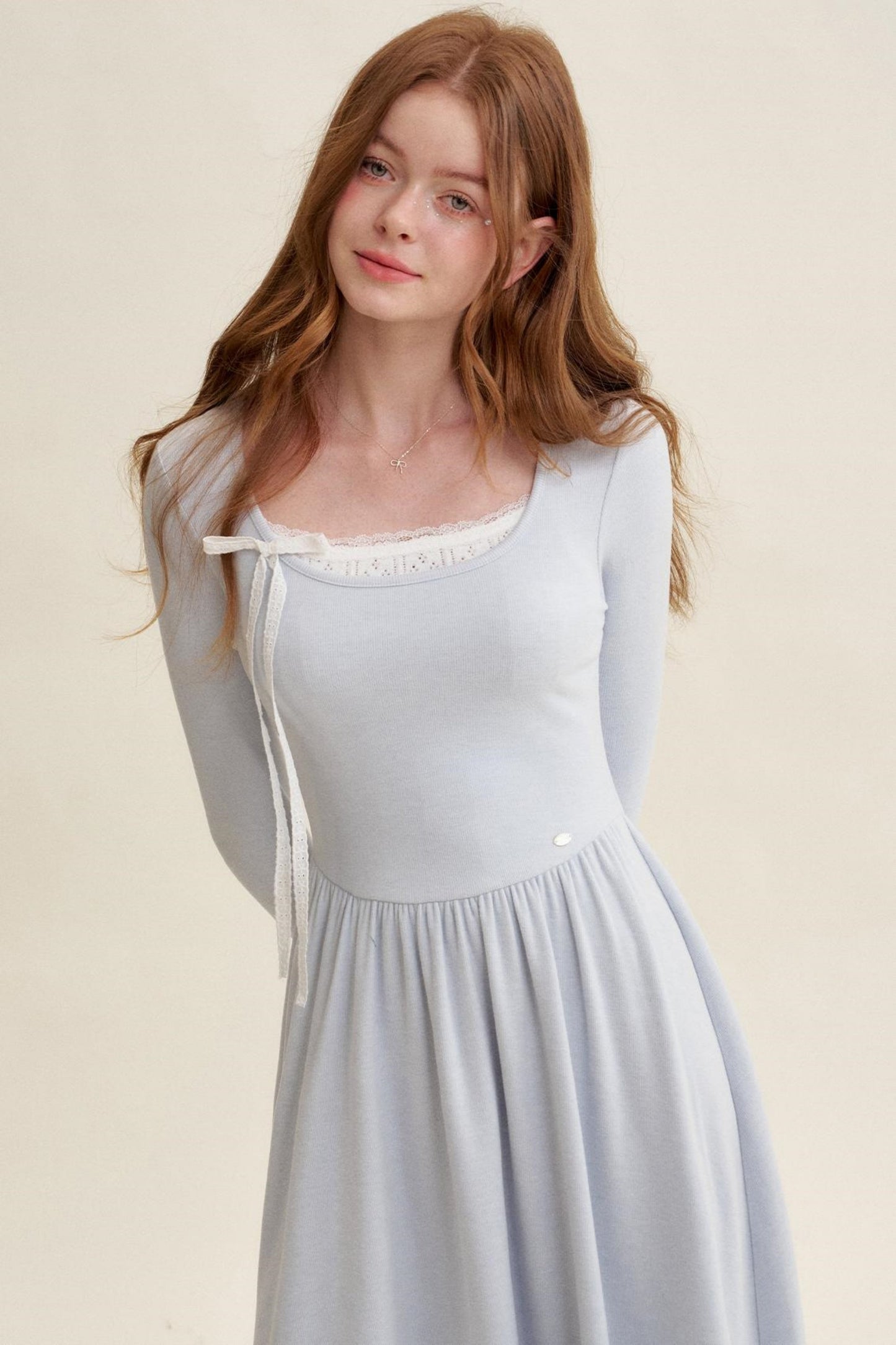 Chic Hollow Lace Flare Dress