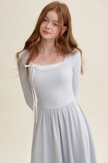 Chic Hollow Lace Flare Dress