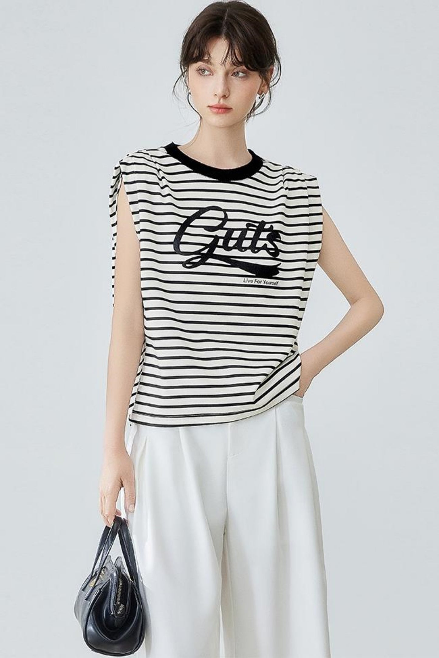 Striped Letter T-Shirt