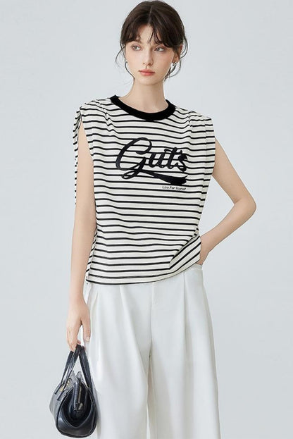 Striped Letter T-Shirt
