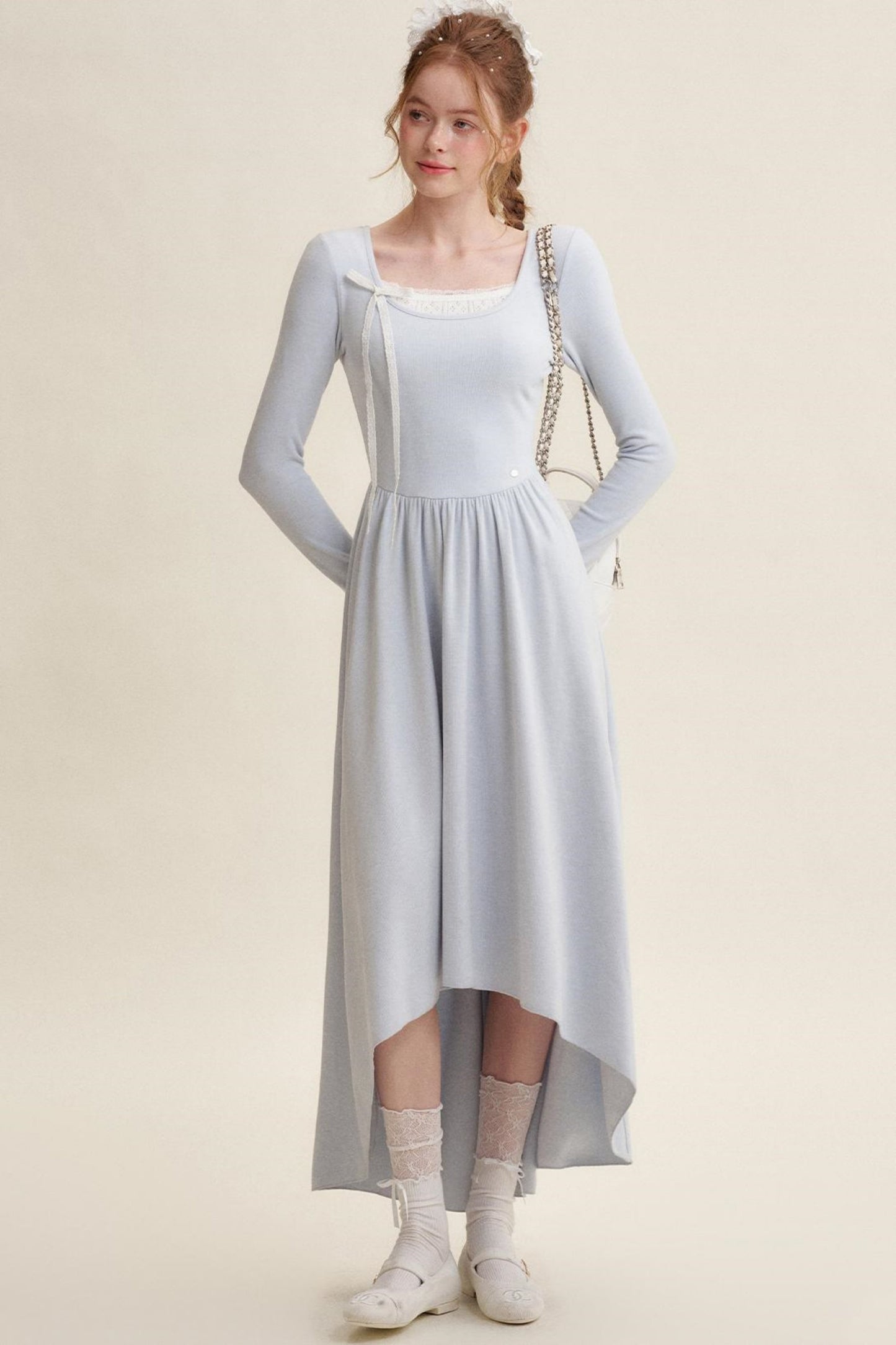 Chic Hollow Lace Flare Dress