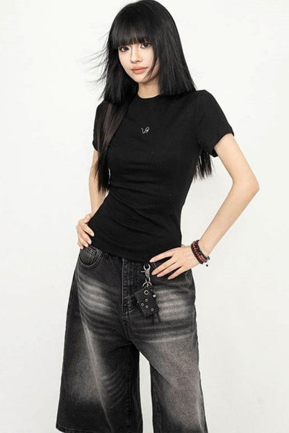 Y2K Sweetheart Shoulder Tee