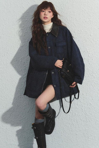 Navy Plaid Reversible Jacket