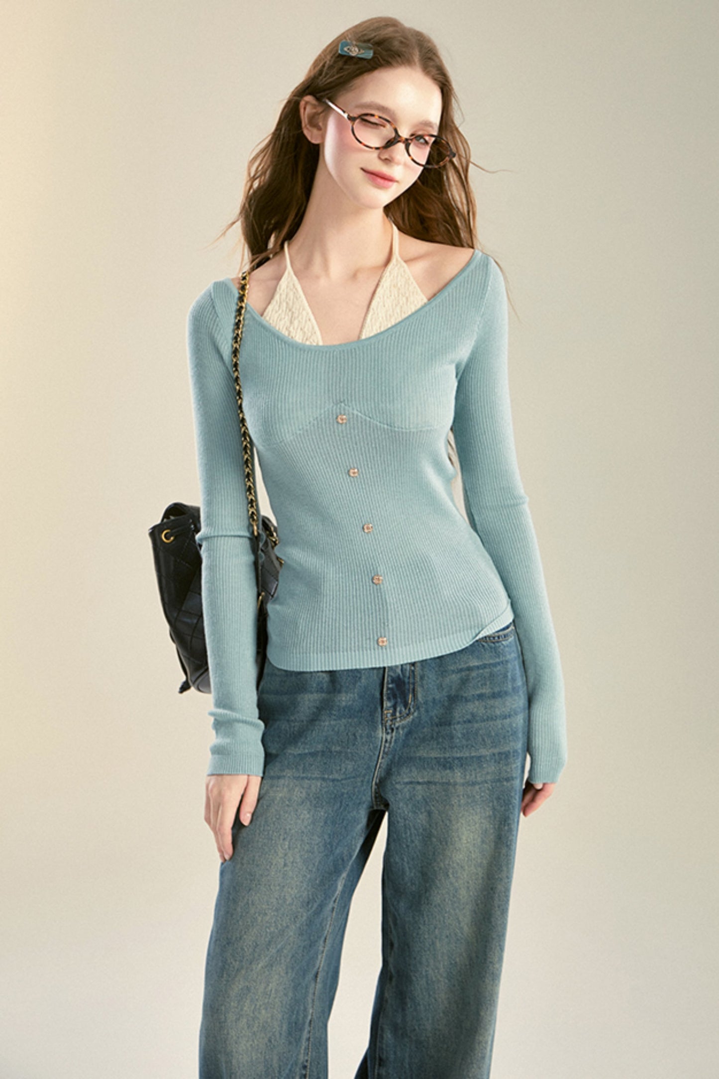 Pure Desire Fake Two Sweater