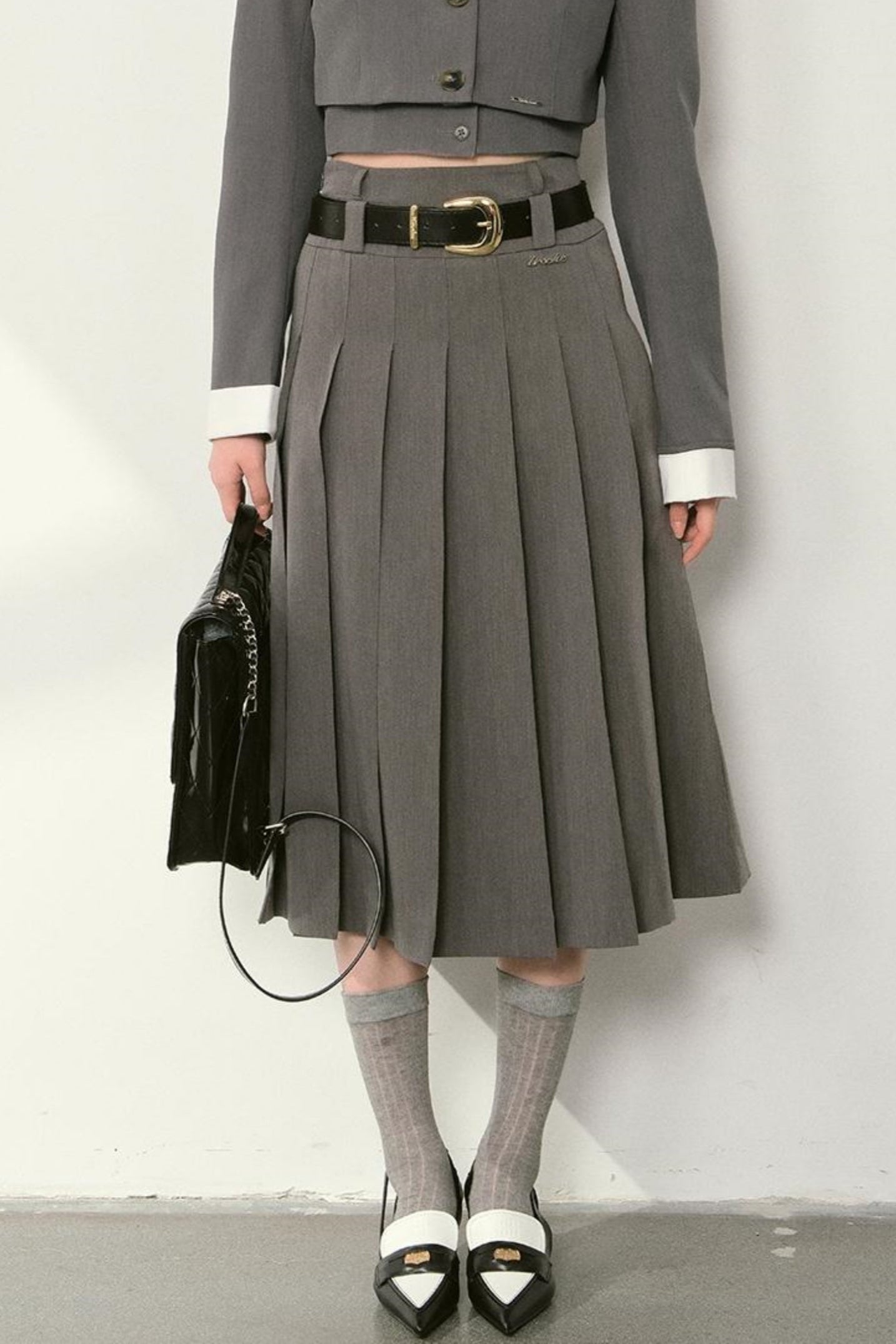 High Waist Pleated Skirt