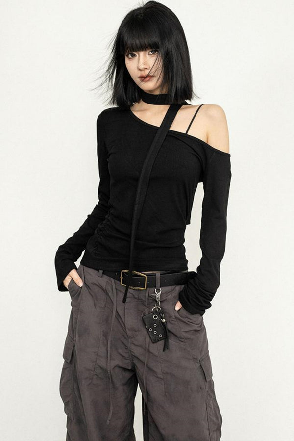 Off-Shoulder Slant Top