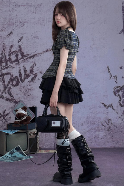 Vintage Green Check Slim Shirt