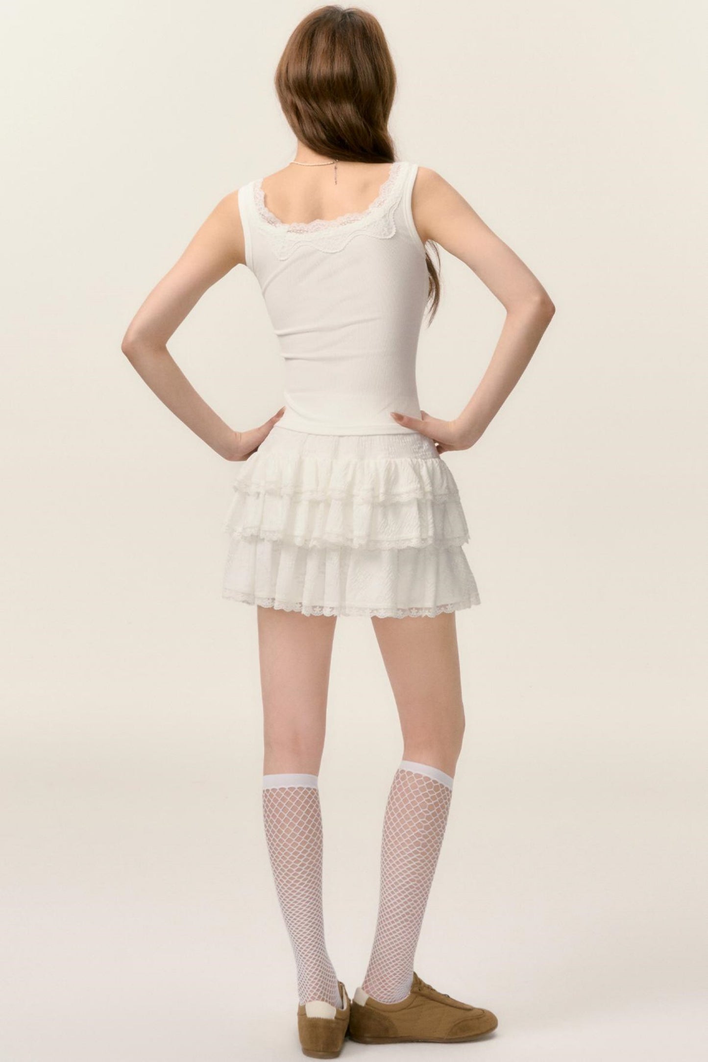 Lace Bow White Camisole