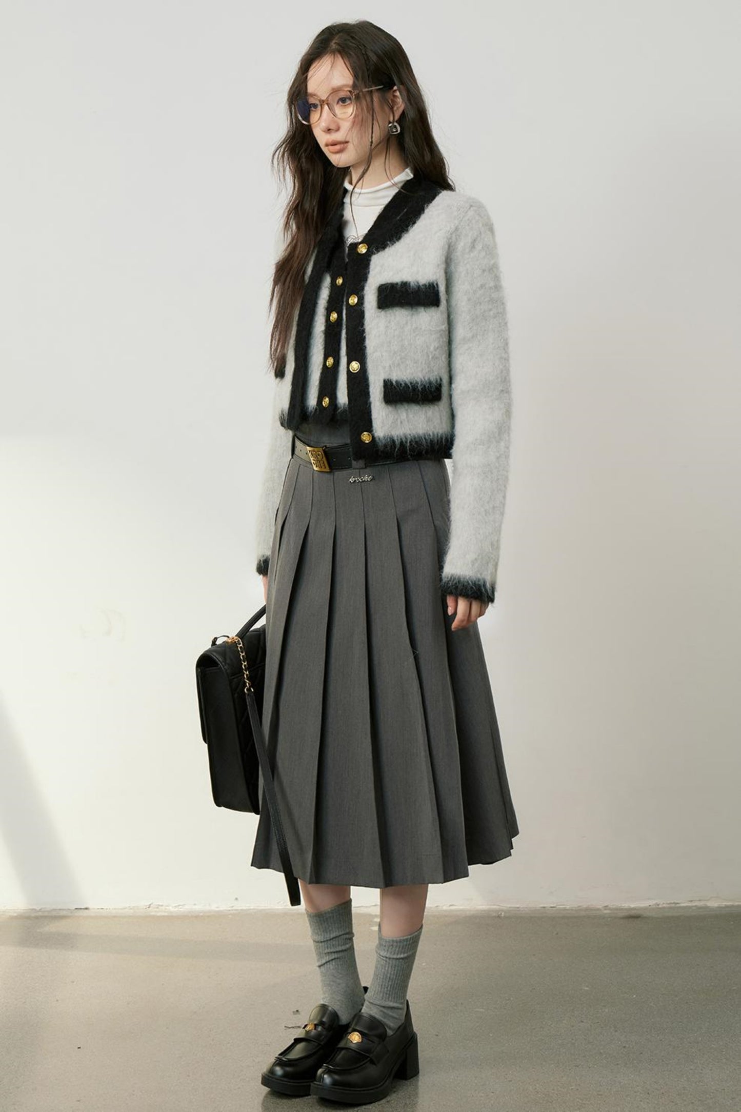 High Waist Pleated Skirt