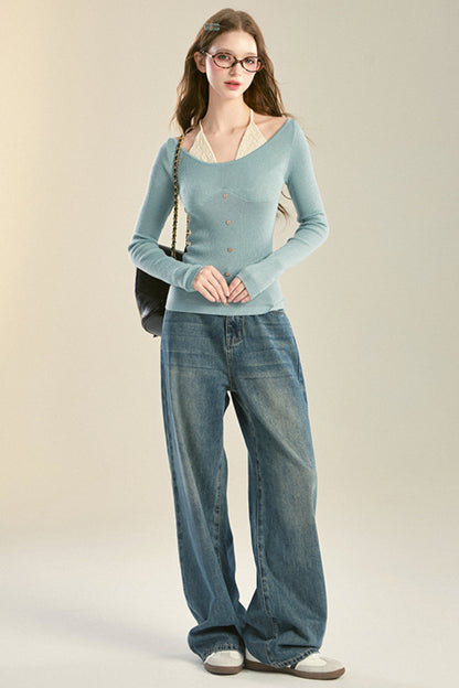 Pure Desire Fake Two Sweater