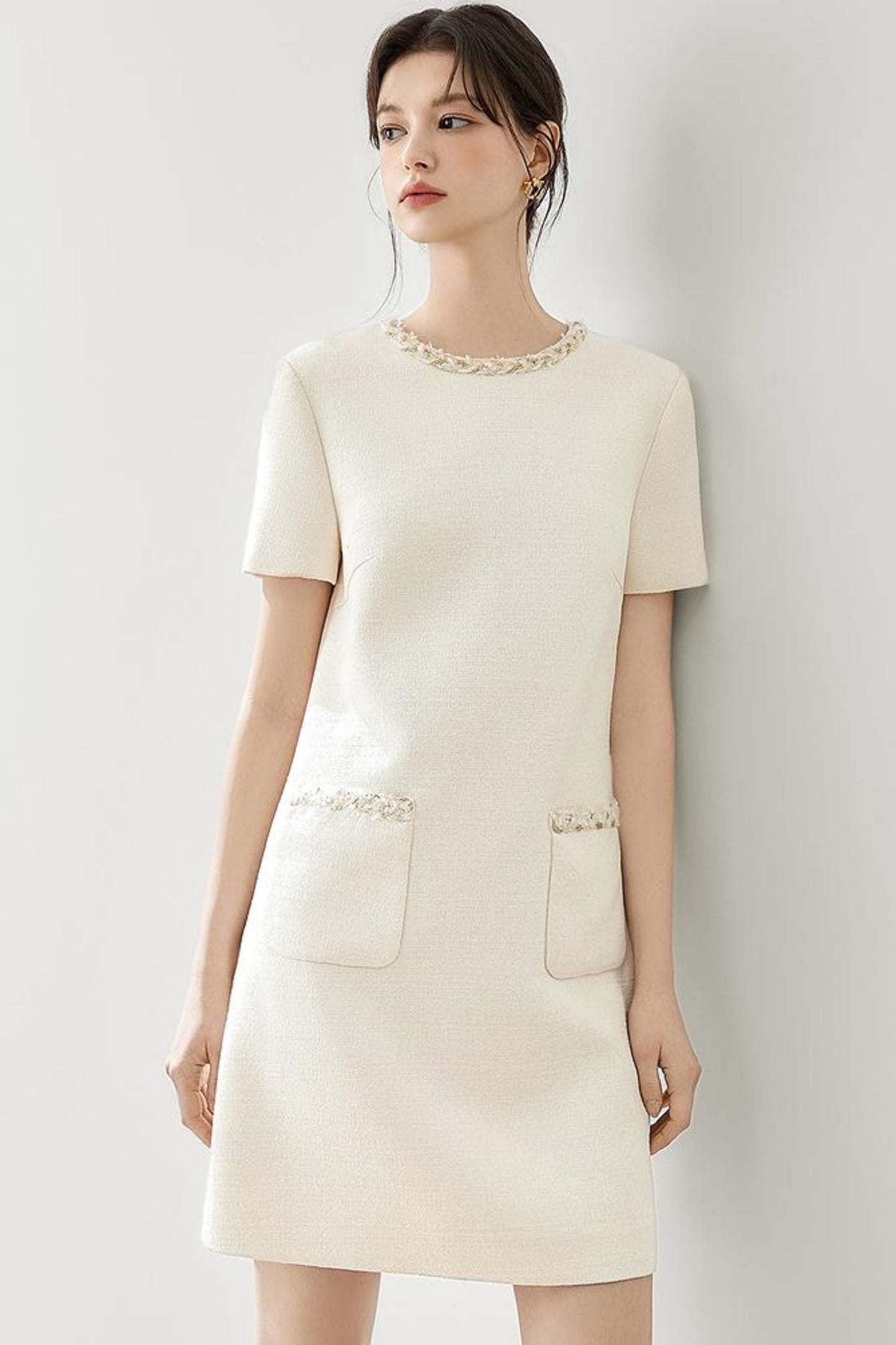 Gold Breeze Short-Sleeve Dress