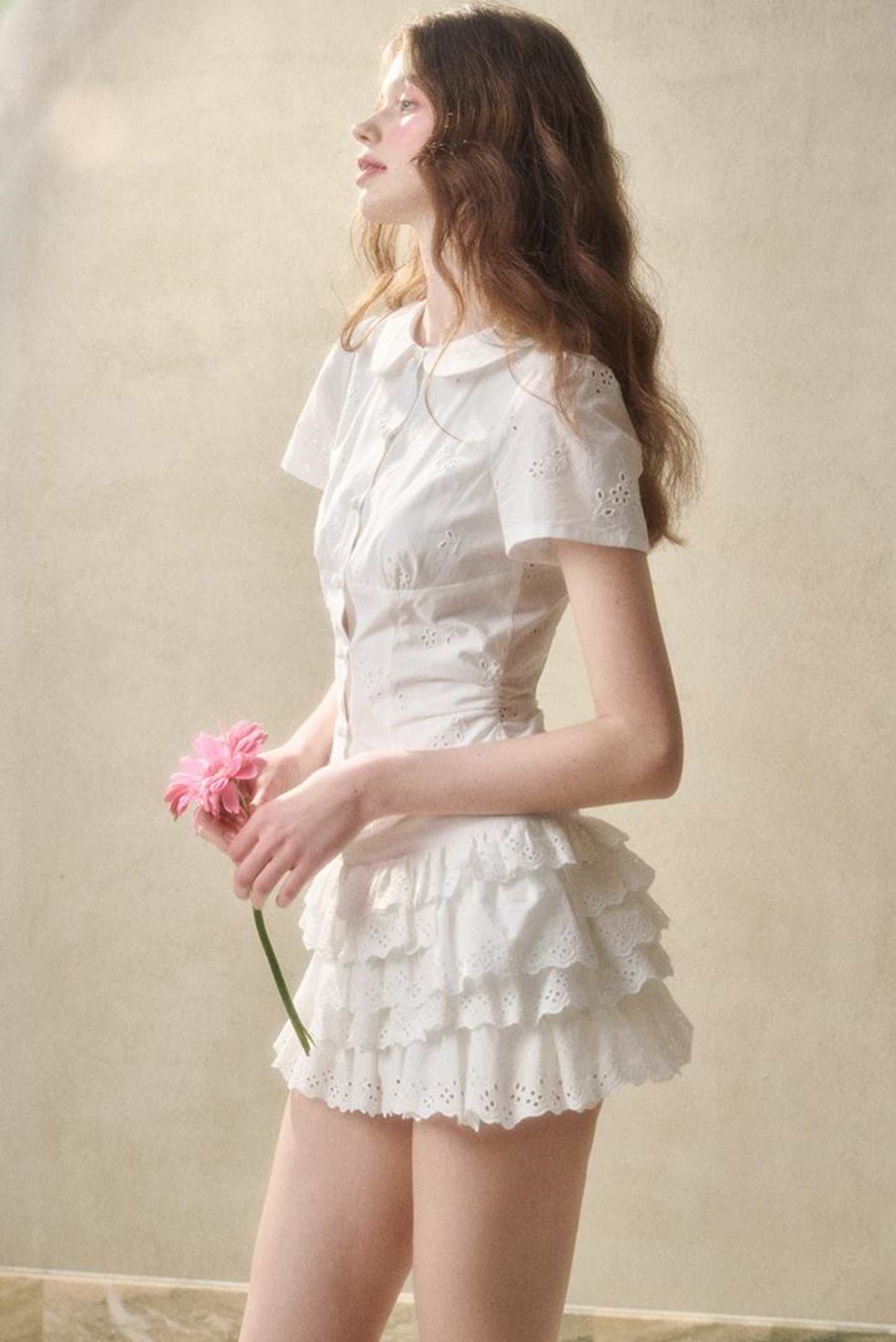 White Mint Cotton Lace Set-Up