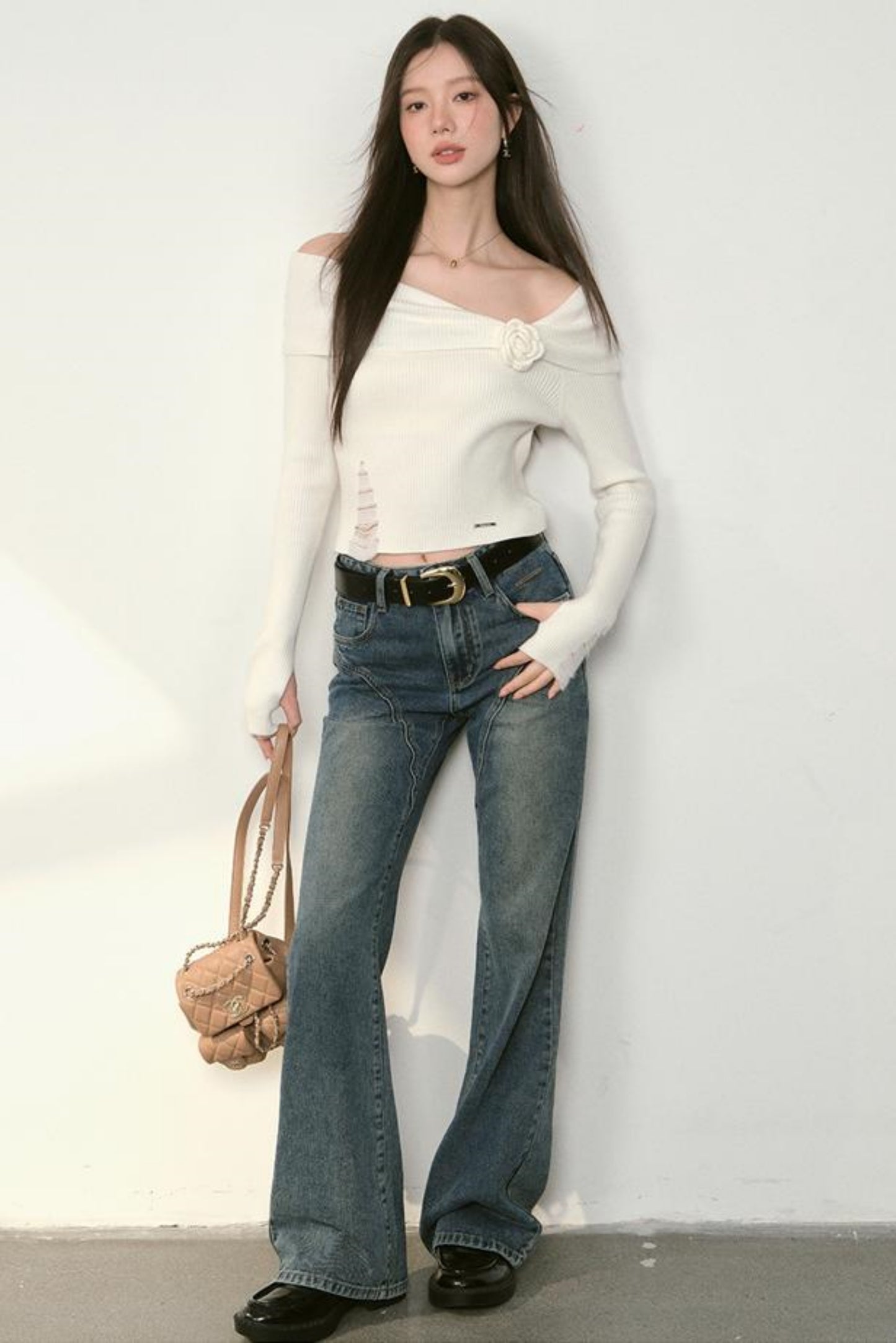 Vintage Split Denim Pants