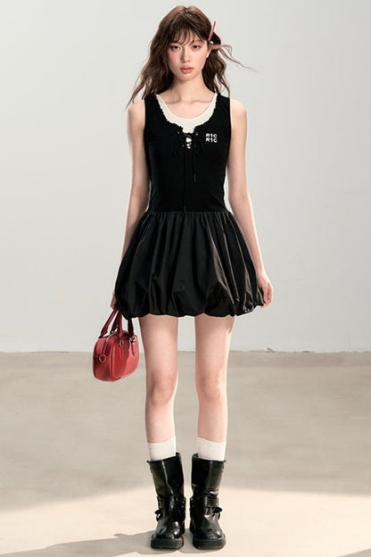 Color Clash Sleeveless Summer Dress