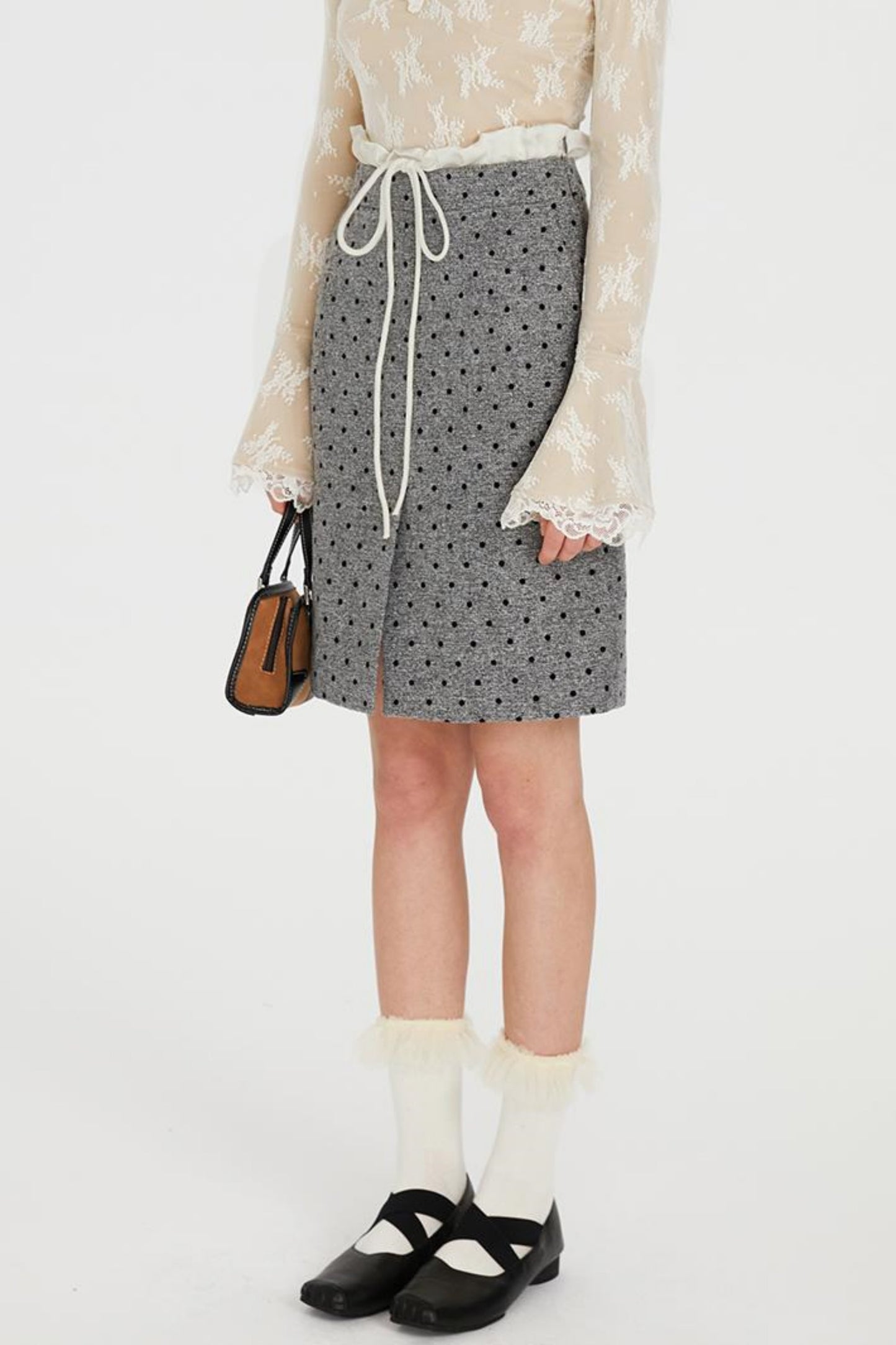 Polka Dot Tweed Skirt