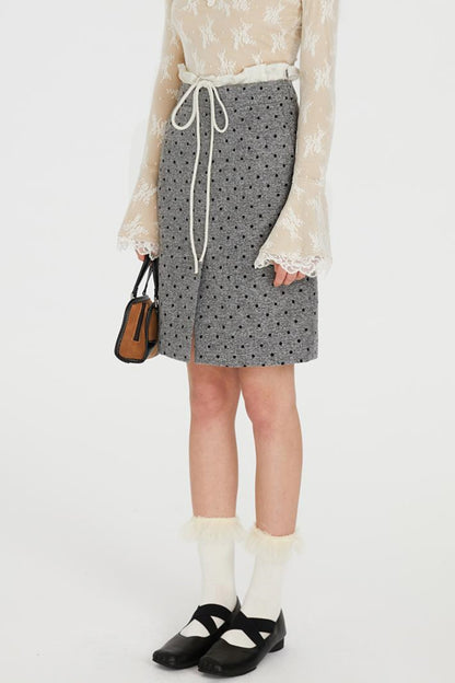 Polka Dot Tweed Skirt