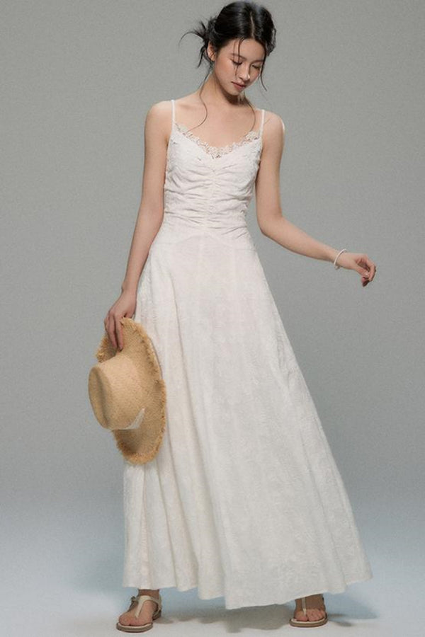 Gardenia Pleated Backless Halter Dress