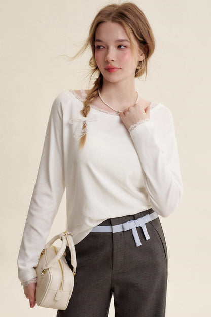 Lace Patchwork Raglan Tee