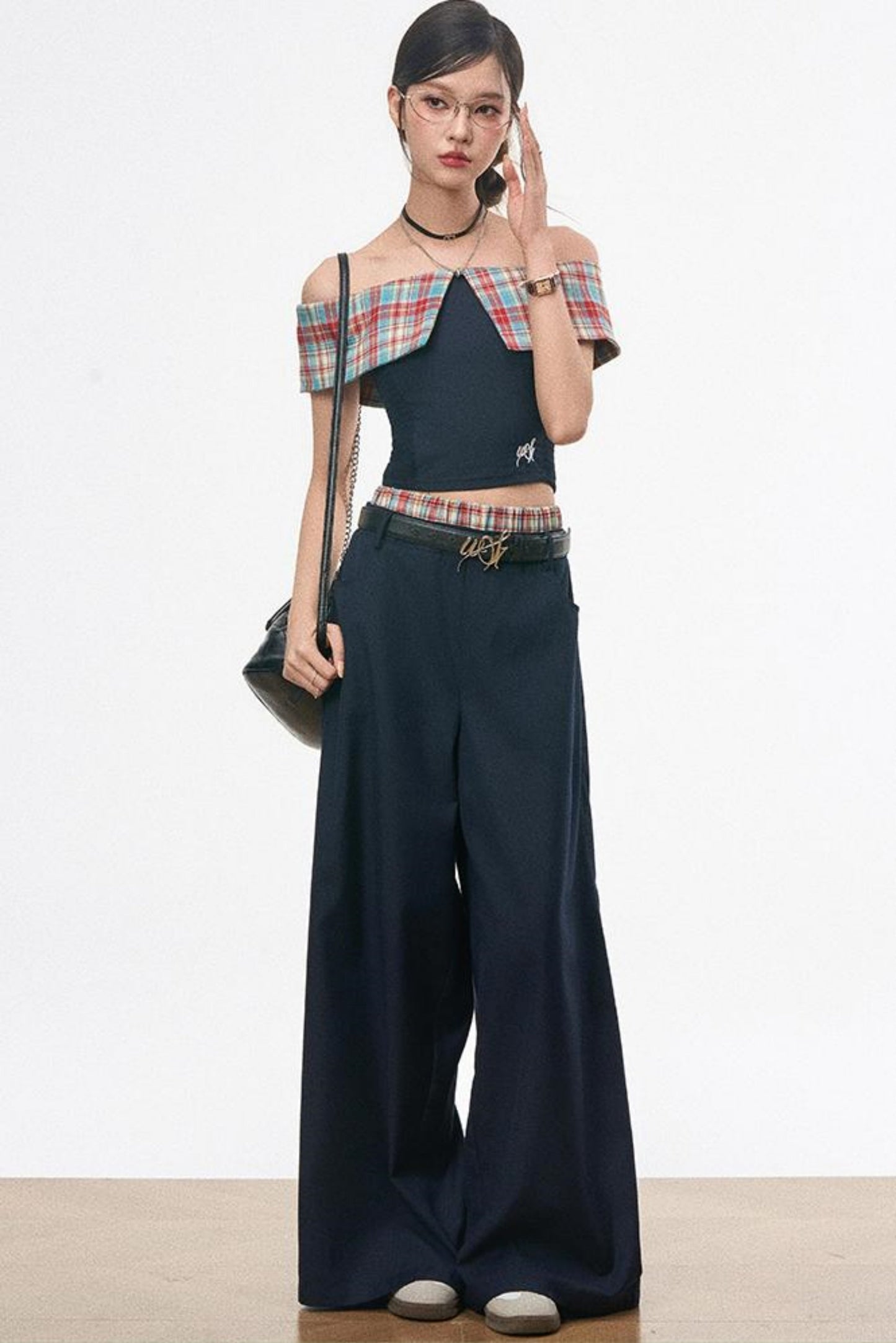 One-Shoulder Top & Wide-Leg Pants Set-Up